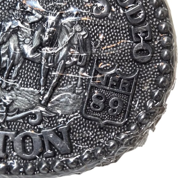 1989 NFR Belt Buckle NOS National Finals Rodeo Steer Wrestling Horse Cowboy - Picture 4 of 10